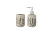 Miniature Ensemble distributeur de savon lot de 2 en grès naturel Bea 1