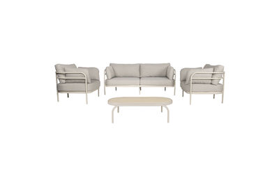 Ensemble salon de jardin 4 places en aluminium beige Vista Lounge