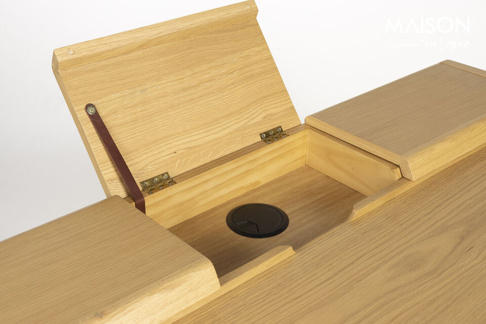 Escritorio de madera beige Kaat - 17