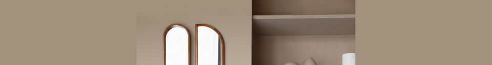 Descriptivo Materiales  Espejo asimétrico de madera beige Nyko
