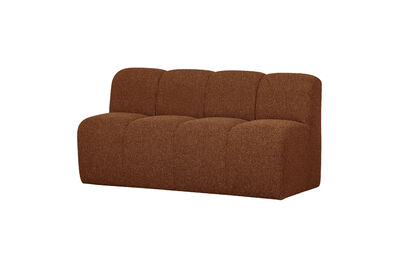 Essbank 164 cm mit Rückenlehne Bouclé Rostbraun Meliert Mojo