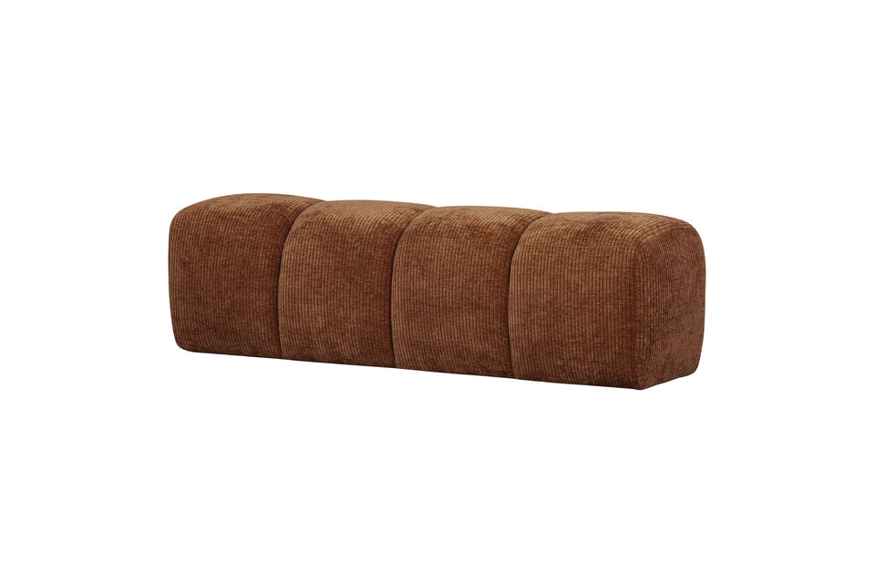 Essbank 164 cm Rippstoff rostbraun MOJO Woood