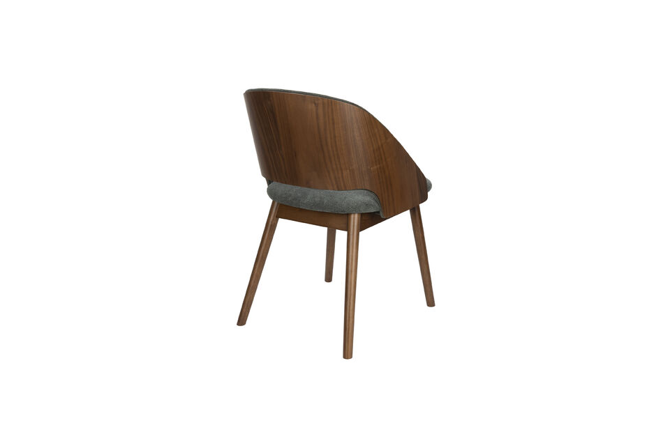 Dieser Esszimmerstuhl verfügt über ein komfortables Sitzkissen und eine Rückenlehne