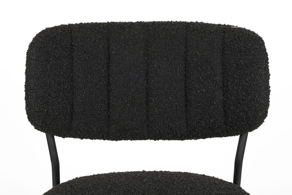 Esszimmerstuhl aus schwarzem Bouclé Jolien - 15