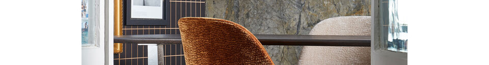 Materialbeschreibung Esszimmerstuhl Chrombeinen 3D-Chenille mittelbraun VOGUE