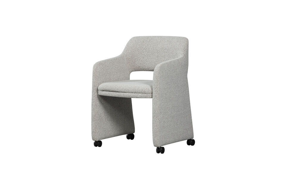 Esszimmerstuhl mit Rollen Stoff grau Lyric Woood