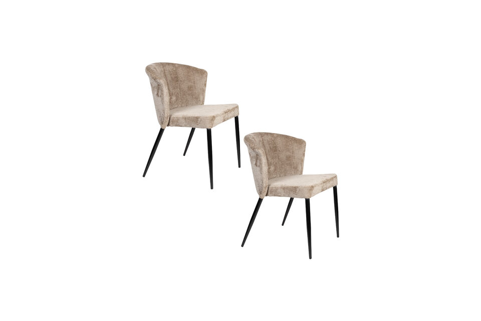 Esszimmerstuhl Samt beige Georgia - 9