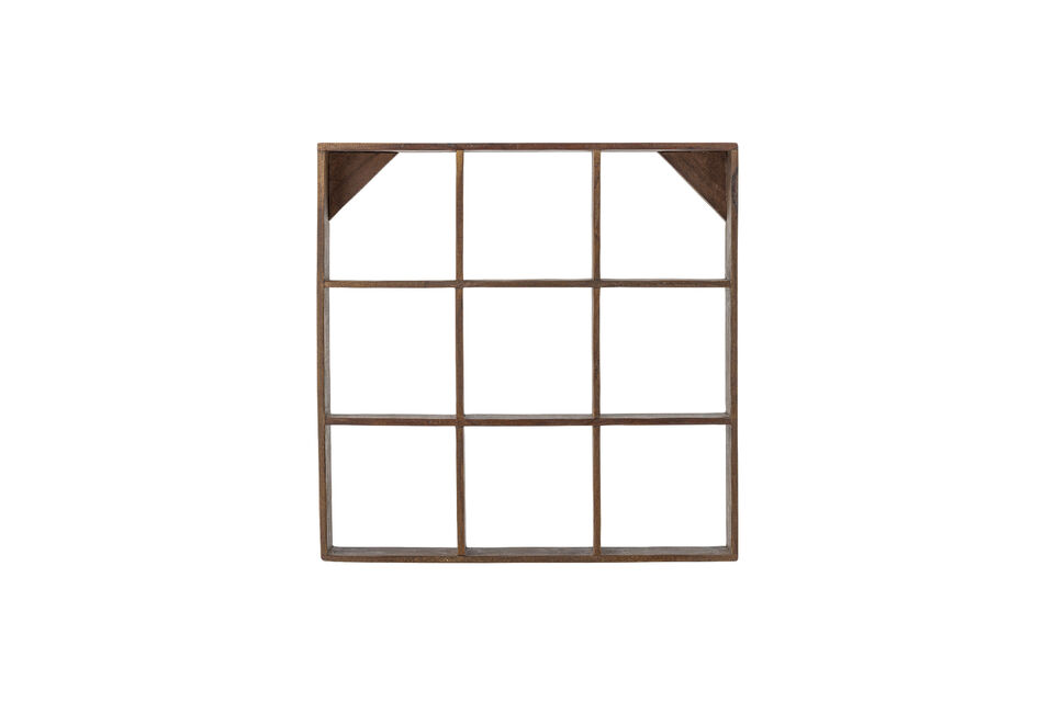 Estante de pared 53x53 cm de madera recuperada marrón Tilo Marcas