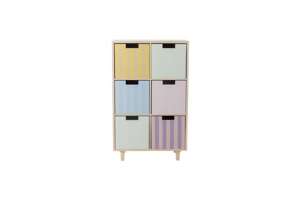Estantería con cajones de paulownia multicolor Calle - 6