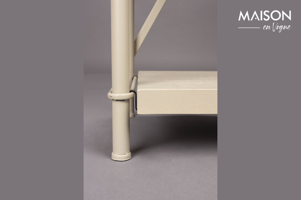 Étagère basse en bois d'hévéa beige Iron - 4