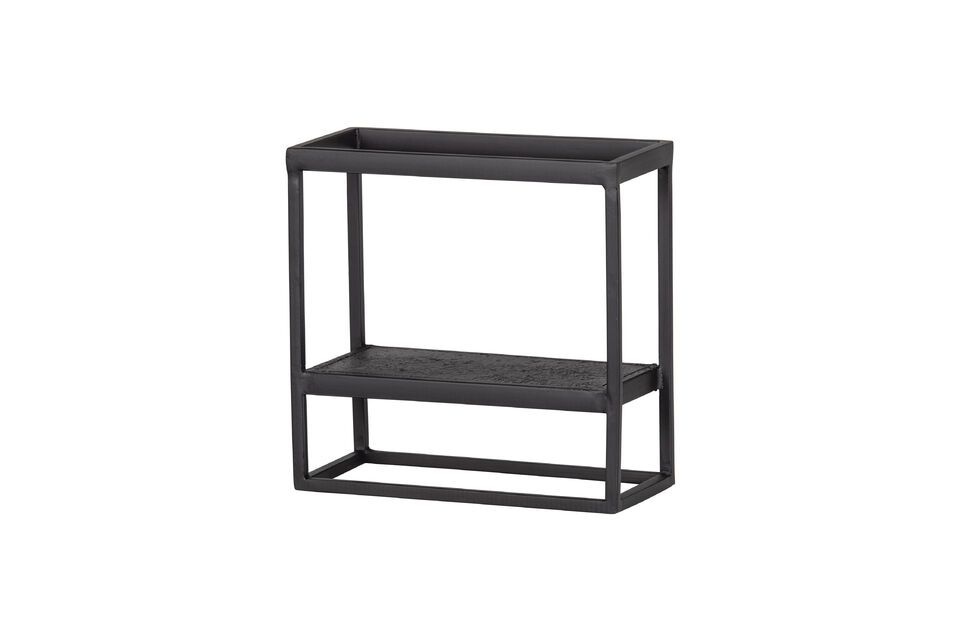 Apportez une touche contemporaine à votre intérieur avec l\'étagère carrée en métal noir Febe