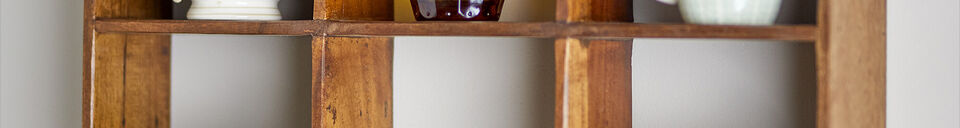 Mise en avant matière Étagère murale 53x53 cm en bois de récupération marron Tilo