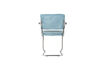 Miniature Fauteuil à accoudoirs en tissu bleu Ridge Kink Rib 13