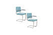 Miniature Fauteuil à accoudoirs en tissu bleu Ridge Kink Rib 14