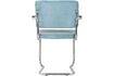 Miniature Fauteuil à accoudoirs en tissu bleu Ridge Kink Rib 8