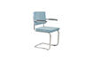 Miniature Fauteuil à accoudoirs en tissu bleu Ridge Kink Rib 12