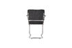 Miniature Fauteuil avec accoudoirs en tissu côtelé noir Ridge Kink Rib 9
