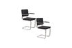 Miniature Fauteuil avec accoudoirs en tissu côtelé noir Ridge Kink Rib 10