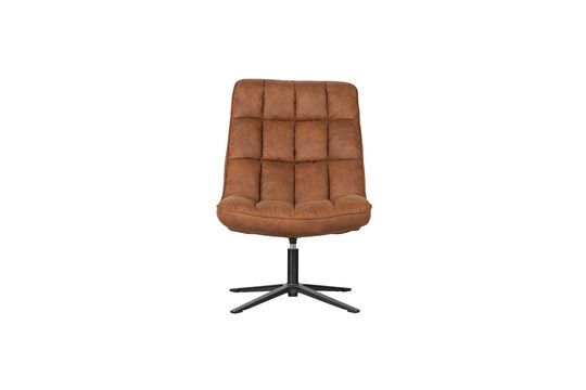 Fauteuil avec finition en cuir marron Dirkje Détouré