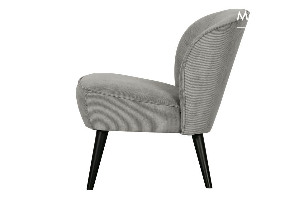 Fauteuil en velours vert Sara, confortable et convivial