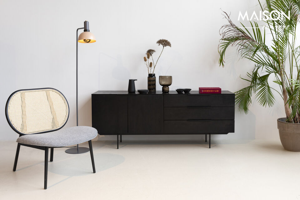Fauteuil de salon en bois et tisu gris spike - 13