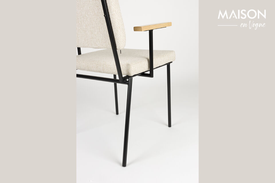 Fauteuil de table en polyester blanc cassé Fellow - 10