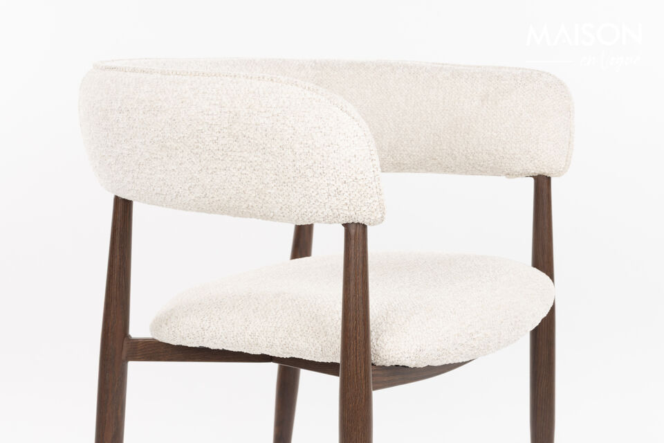 Fauteuil de table en tissu beige Stanley - 7