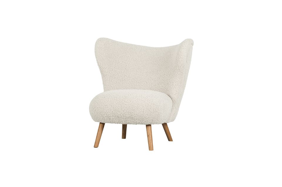 Fauteuil effet peau de mouton blanc Celine Woood