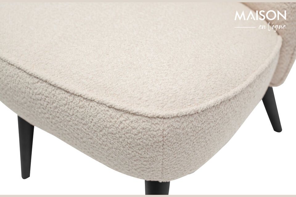 Fauteuil effet peau de mouton crème Sara - 5