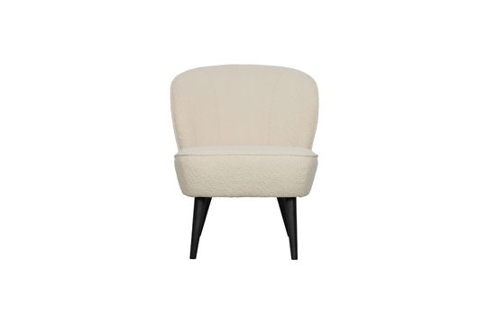 Fauteuil effet peau de mouton crème Sara Détouré