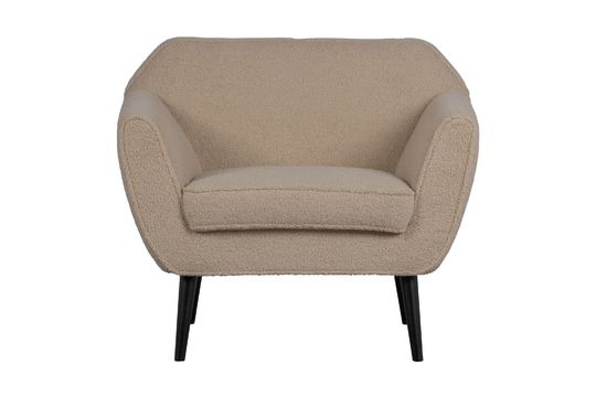 Fauteuil effet peau de mouton sable Rocco