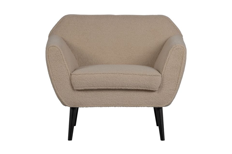 Fauteuil effet peau de mouton sable Rocco Woood