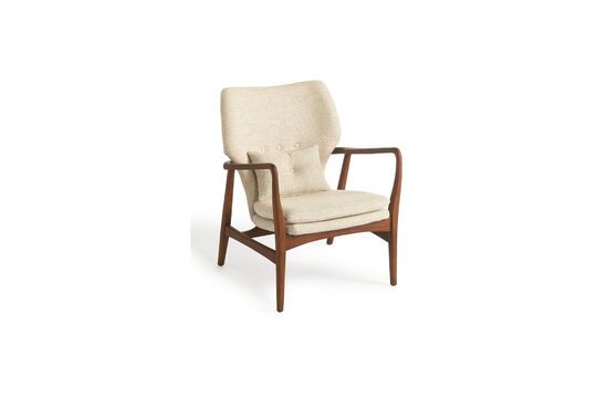 Fauteuil en bois de frêne crème Peggy Détouré