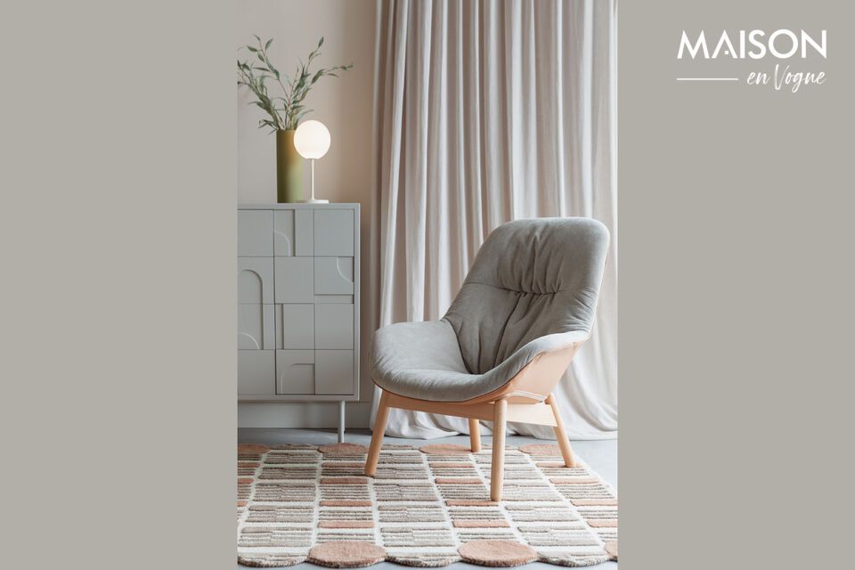 Fauteuil en bois de hêtre beige Duke White Label