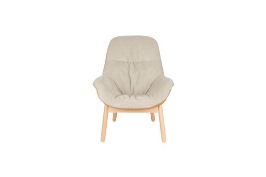 Fauteuil en bois de hêtre beige Duke