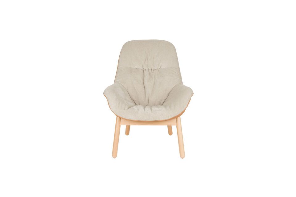 Plongez dans un cocon de douceur avec le Fauteuil en Bois de hêtre Beige Duke