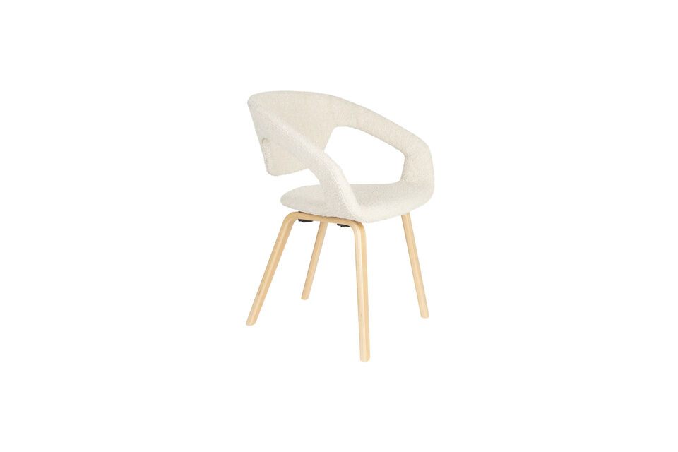Fauteuil en bois de hêtre beige Flexback Zuiver