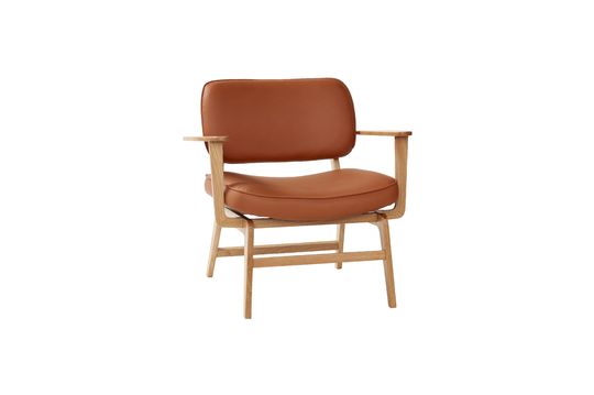 Fauteuil en bois et cuir orange Haze Détouré