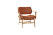 Miniature Fauteuil en bois et cuir orange Haze 1