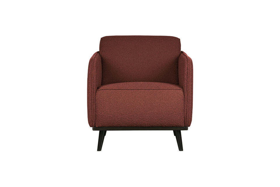 Fauteuil en bouclé marron châtain STATEMENT Woood
