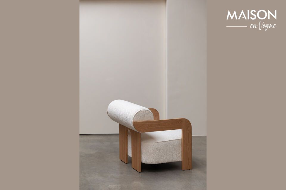 Fauteuil en bouclette beige Oolong Zuiver