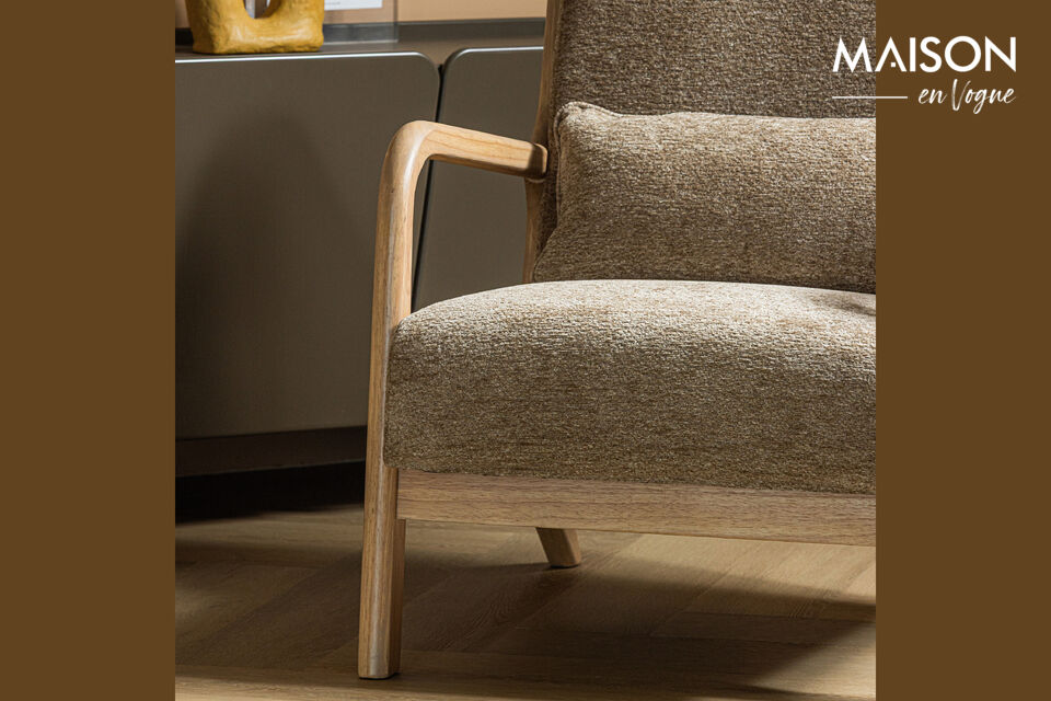 Look rétro Revêtement luxueux en chenille Coins arrondis Assise confortable  Le fauteuil Mark en