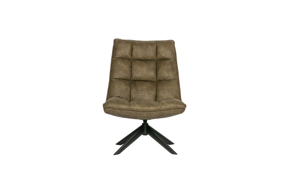 Fauteuil en cuir artificiel vert Jouke Woood