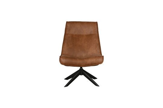 Fauteuil en cuir marron Skyler