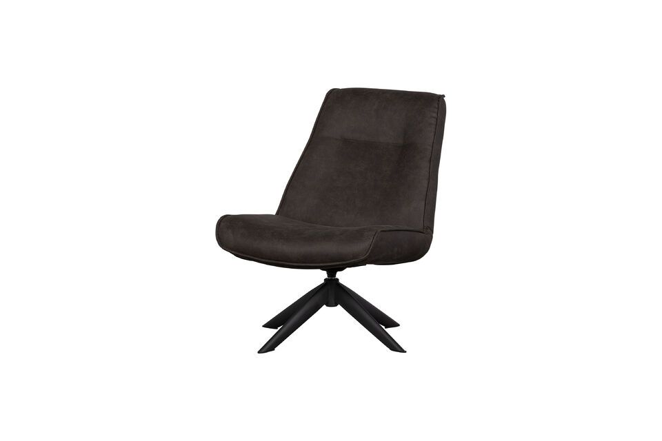 Fauteuil en cuir noir Skyler, élégant et contemporain