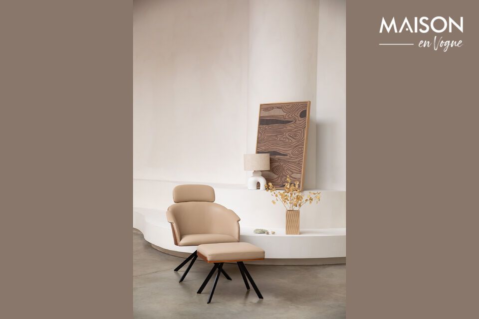 Avec son revêtement beige doux au toucher