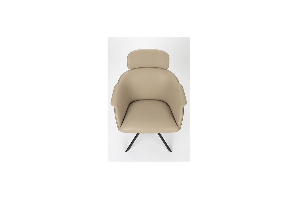 Fauteuil en cuir PU beige Frie Zuiver