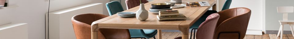 Mise en avant matière Fauteuil en cuir PU marron Feston