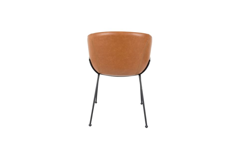 Fauteuil en cuir PU marron Feston - 8