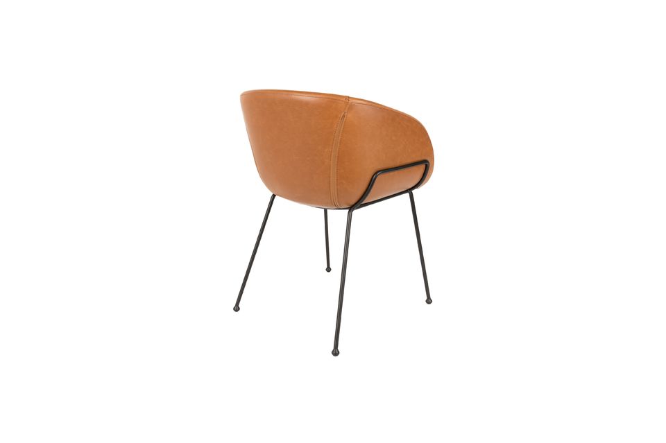 Fauteuil en cuir PU marron Feston - 9